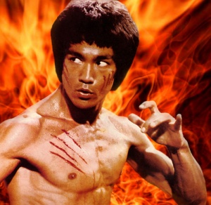 Bruce Lee - Flames - wallpaper
